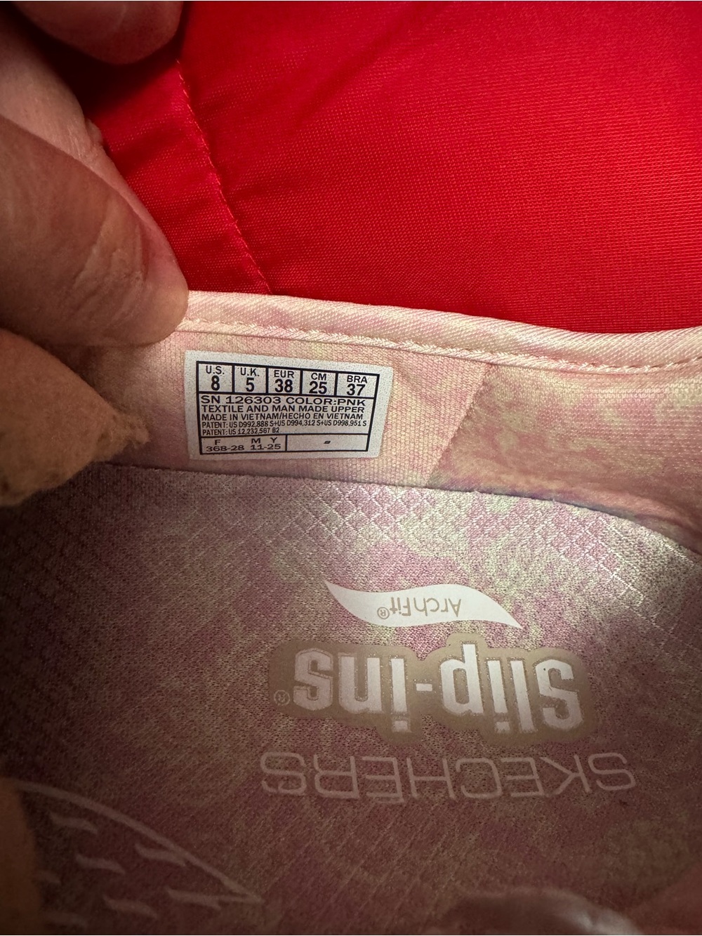 Skechers Women’s Pink Slip-On Knit Sneakers - Picture 5 of 5